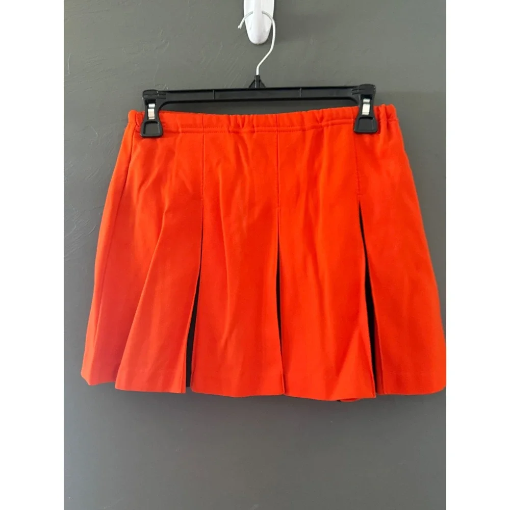 Vintage‎ 70s Pepster Hall Orange Black Cheerleader Sweater Pleated Skirt Set WLS